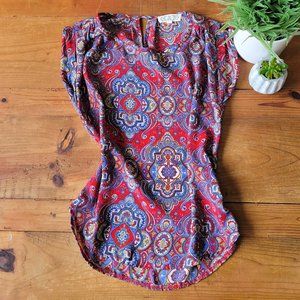 Boho Design Short Sleeve Top